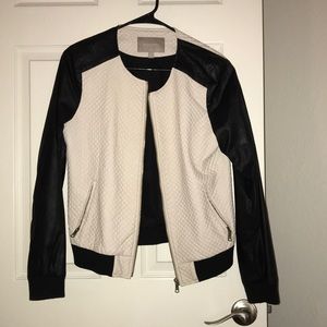 Banana Republic Faux Quilted Leather Bomber Jacket